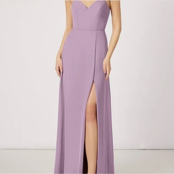 Azazie Dresses & Skirts - Azazie Everett long sleeveless bridesmaid dress/Color: Wisteria purple/Size:0
